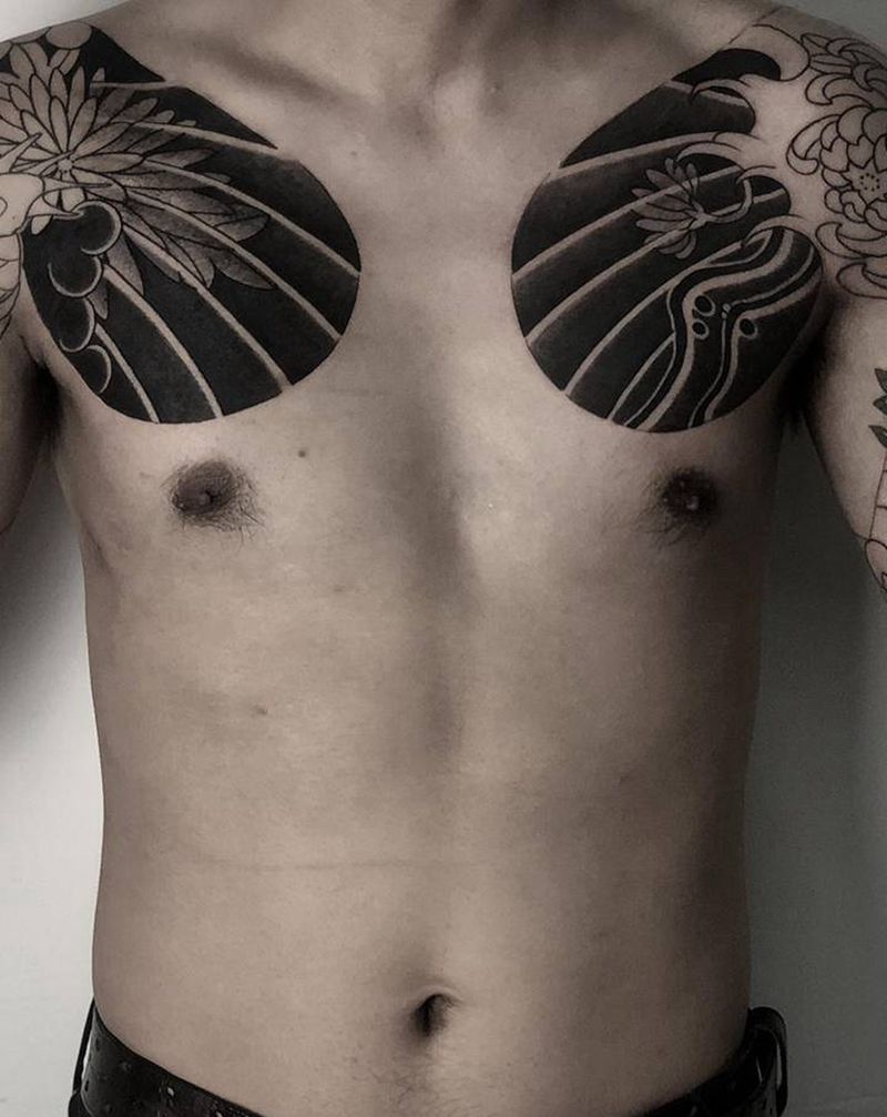 花臂纹身图片_手臂老传统纹身图案