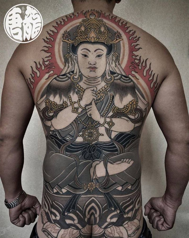 大日如来满背纹身图片_背部大日如来纹身图案