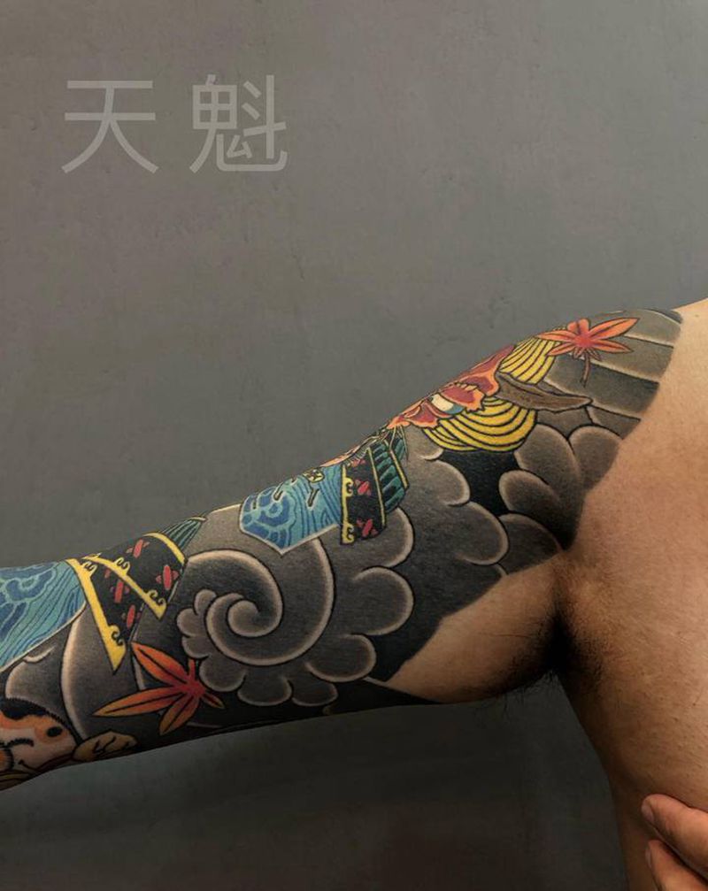 排针跟圆五针的结合，已恢复一年纹身图片_手臂手部老传统纹身图案