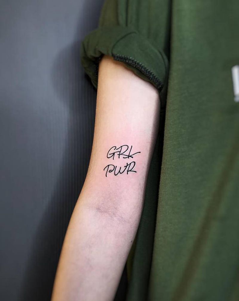 girl power纹身图片_手臂纹身图案