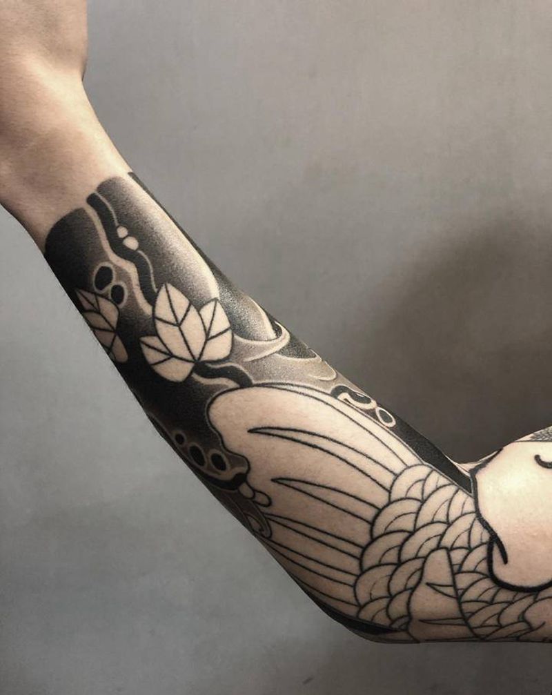 西塔鬼若丸纹身图片_手部手臂老传统纹身图案