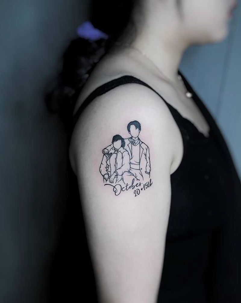 一张老照片纹身图片_手臂纹身图案