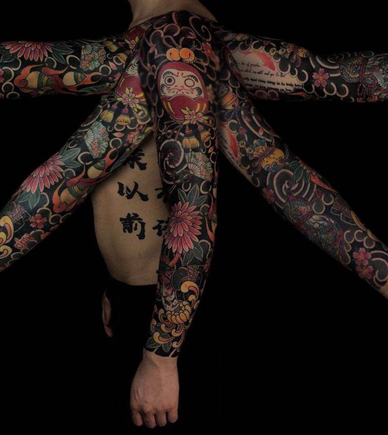 拼接纹身图片_老传统纹身图案