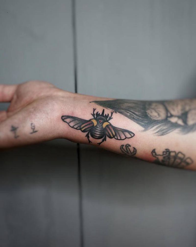 old school甲虫纹身图片_手臂手部Old School纹身图案