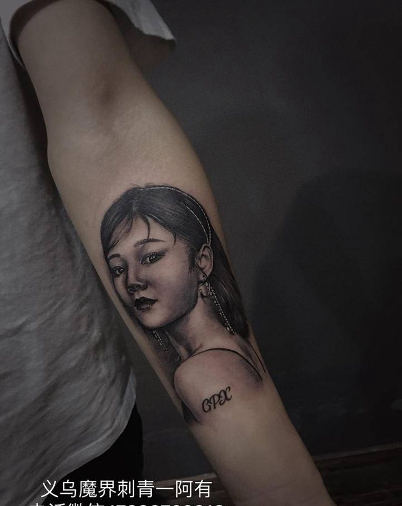 肖像纹身图片_手部手臂欧美写实肖像人像人物纹身图案