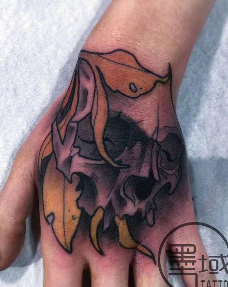 骷髅纹身图片_欧美写实纹身图案