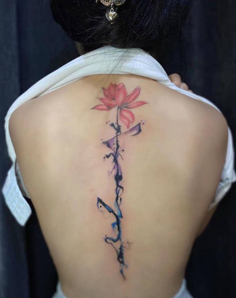 遮盖英文纹身图片_水彩纹身图案