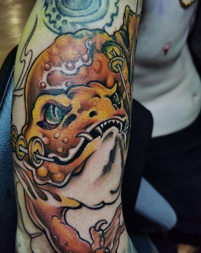 金蟾纹身图片_手臂纹身图案