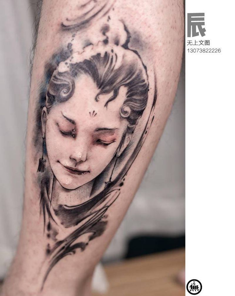 肖像纹身图片_背部纹身图案