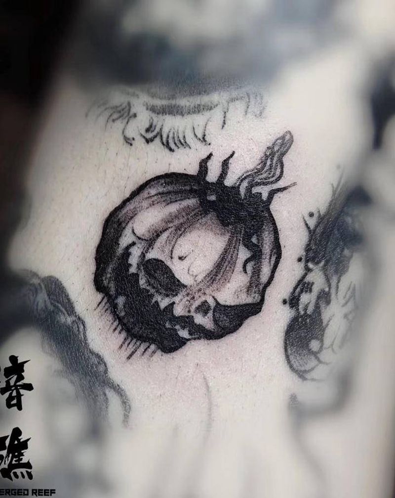 暗黑南瓜头纹身图片_手臂New School暗黑纹身图案