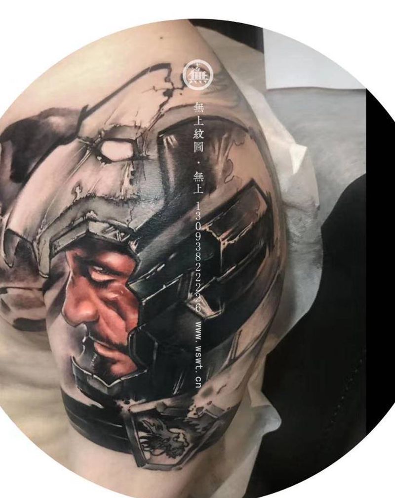 覆盖作品纹身图片_肩部水墨纹身图案