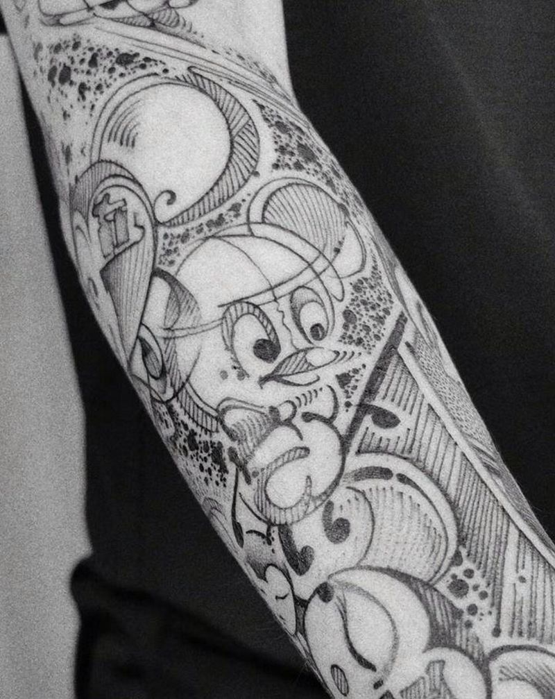 【鼠气冲天】纹身图片_手臂几何纹身图案