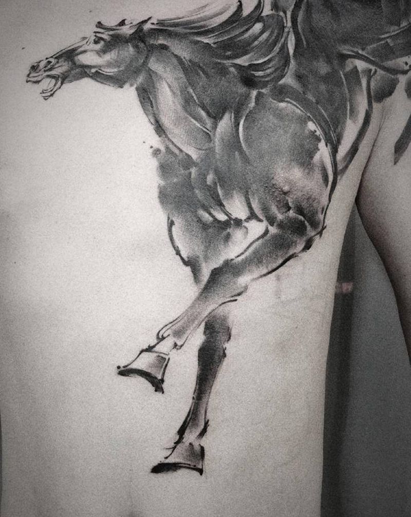 无上出品 末完成作品纹身图片_胸部水墨纹身图案