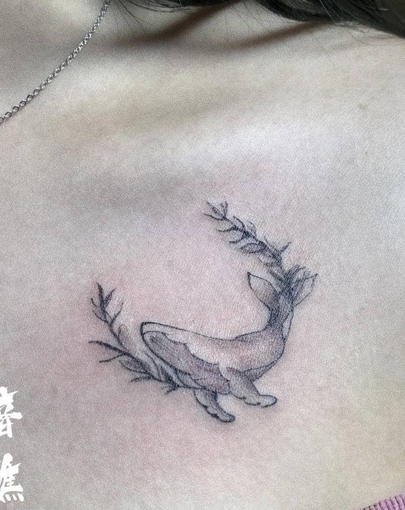 小清新纹身图片_胸部纹身图案