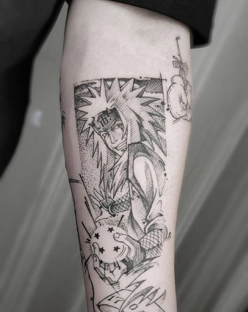 卡通人物大联盟纹身图片_手臂水墨纹身图案