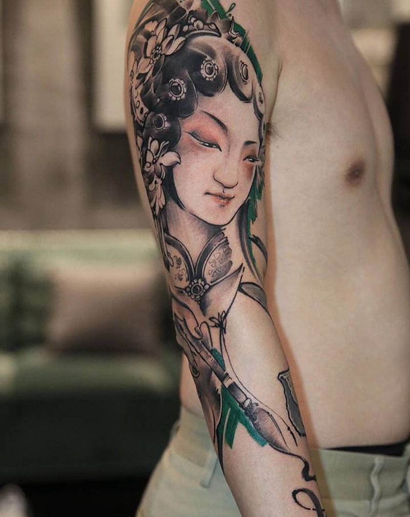 无上    无上文图出品纹身图片_手臂水墨纹身图案