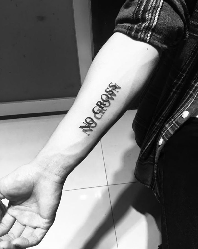 情侣（另一半纹身图片_手臂花体字字母纹身图案