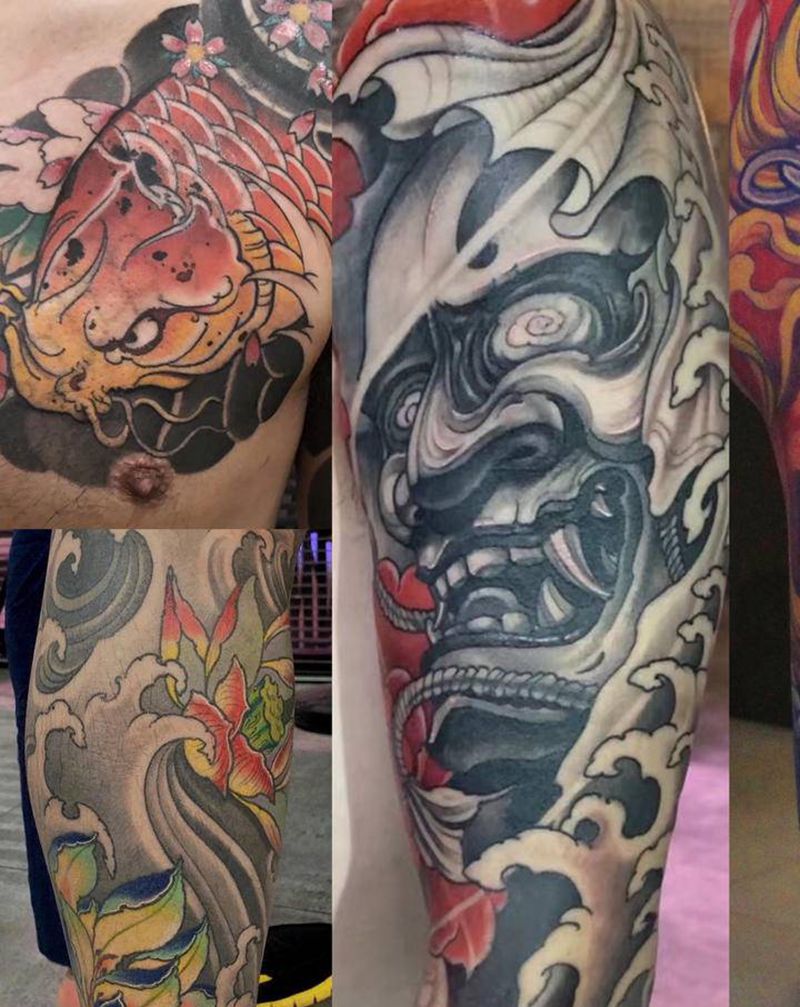 传统作品纹身图片_手臂腿部新传统纹身图案