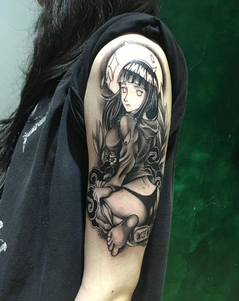 雏田火影纹身图片_手臂欧美写实人物纹身图案