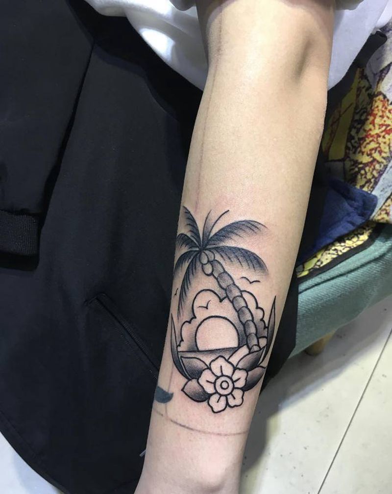 School欧美拼接纹身图片_手臂New SchoolSchool纹身图案