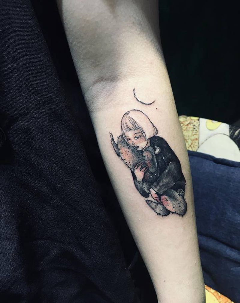 强力遮盖老纹身纹身图片_手臂欧美写实人物纹身图案