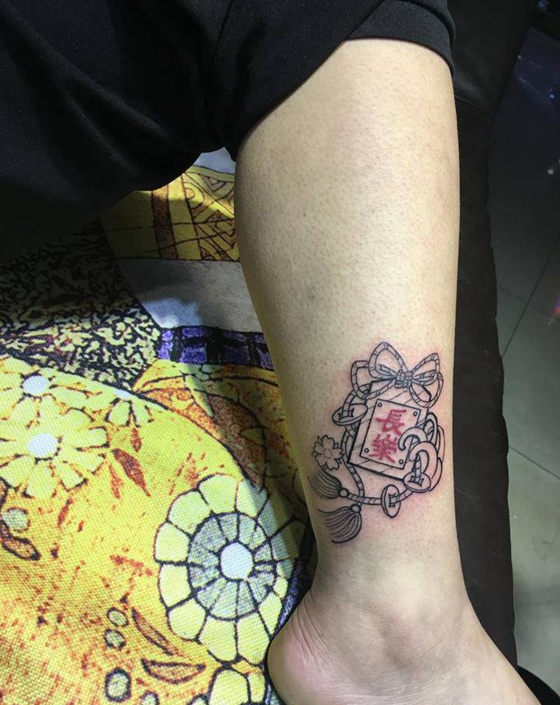 长乐·字体添加纹身图片_脚部腿部New School花体字书法字体纹身图案