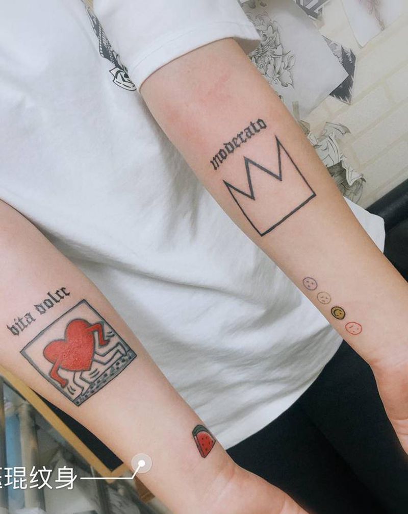 小臂拼图纹身图片_手臂纹身图案