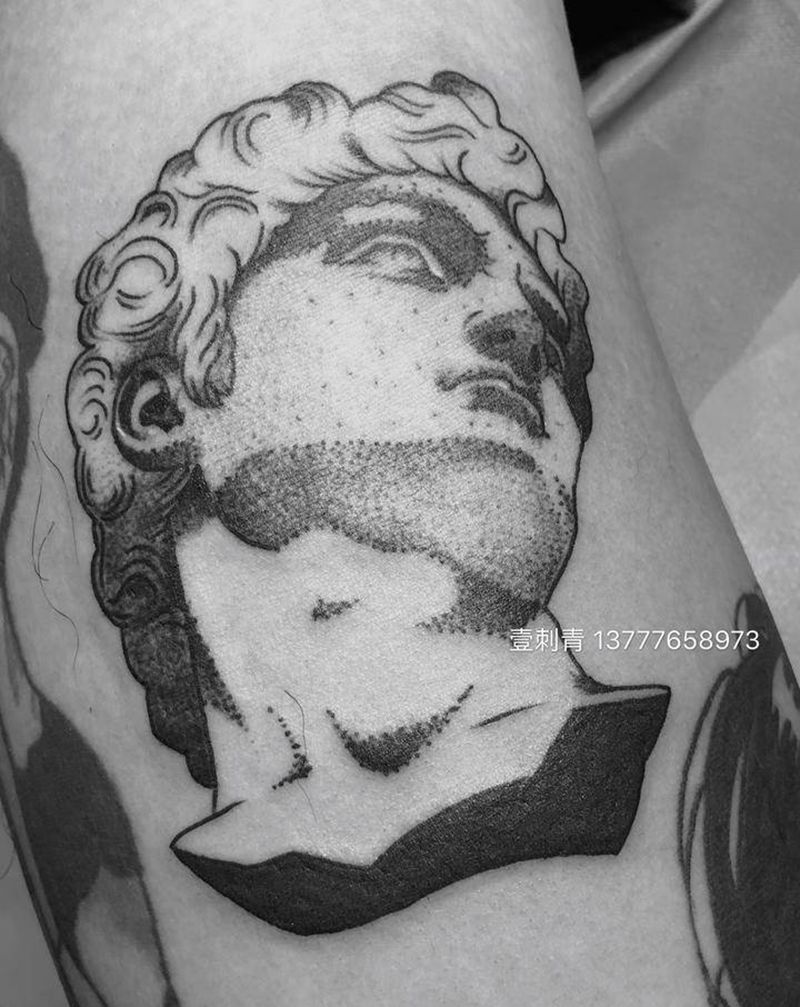 大卫纹身图片_腿部纹身图案