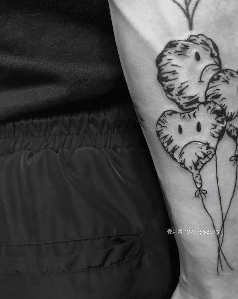 气球纹身图片_手臂纹身图案