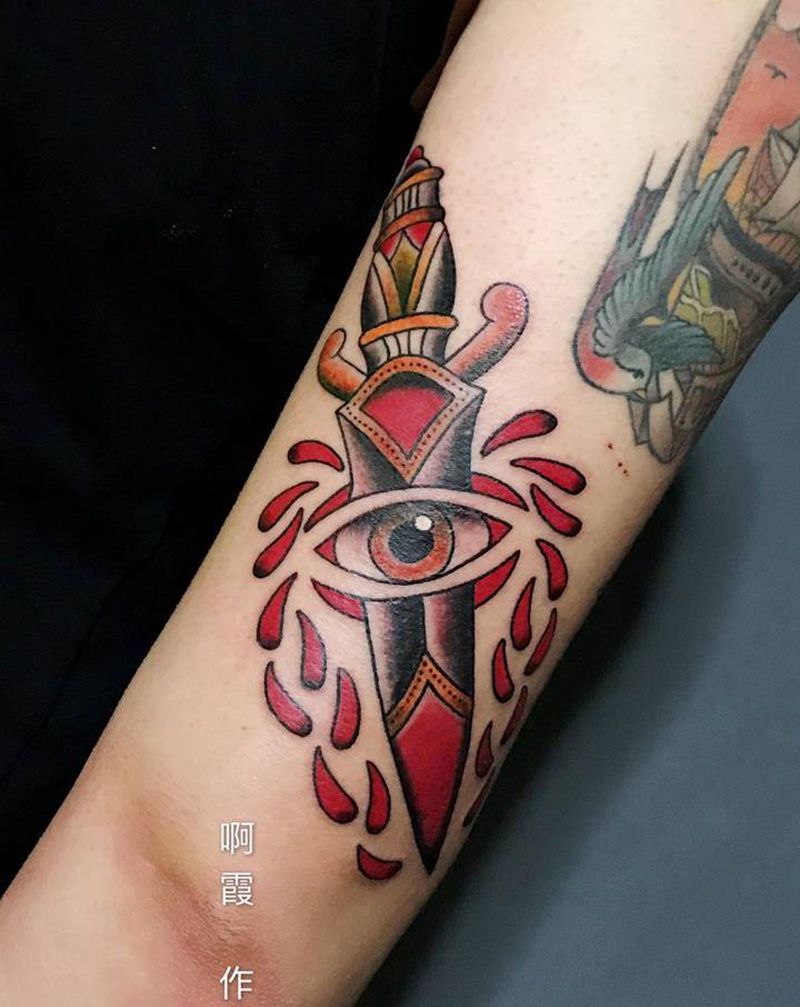 school拼接纹身图片_手臂纹身图案