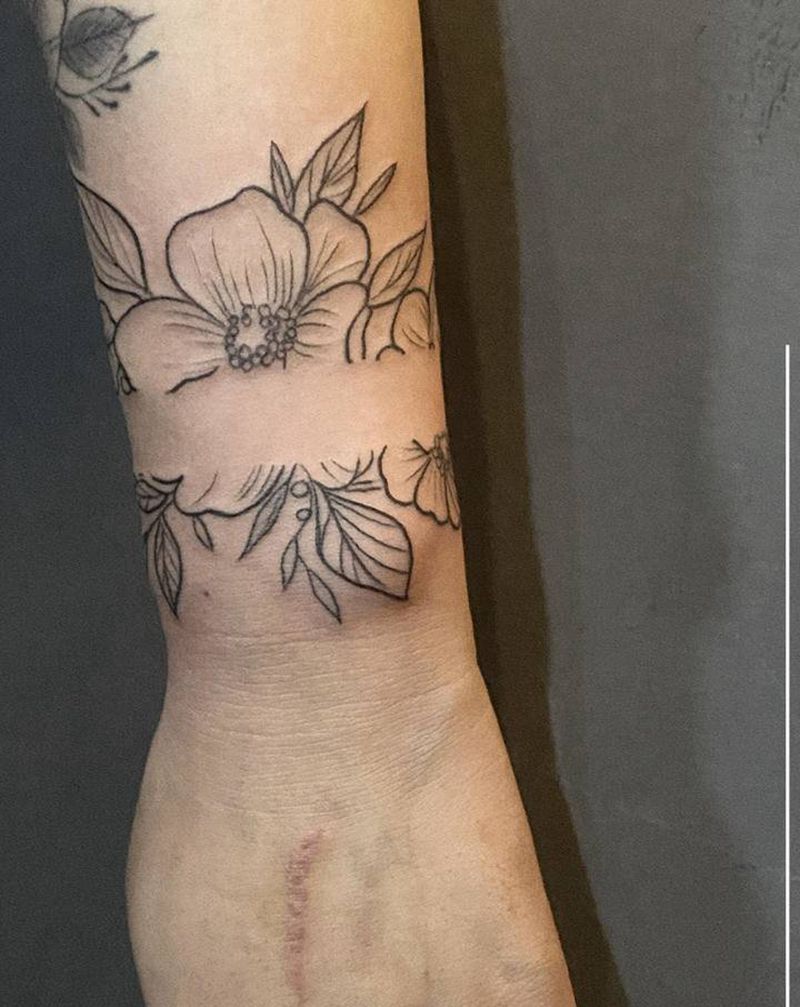 臂环纹身图片_手臂小清新纹身图案