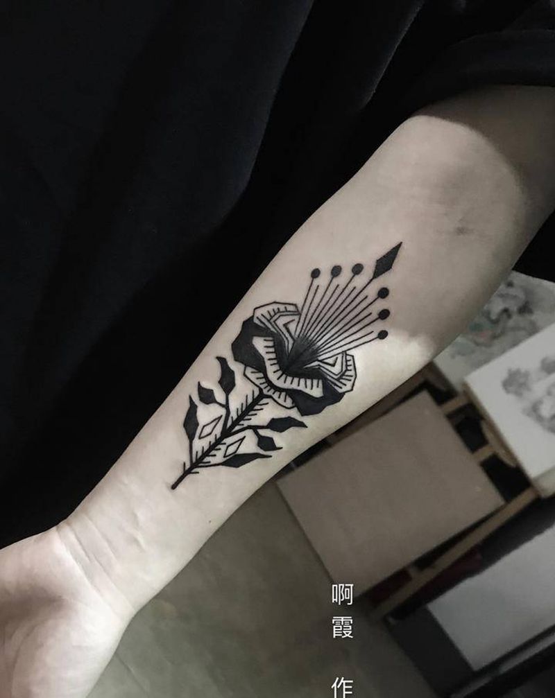 玫瑰纹身图片_手臂纹身图案