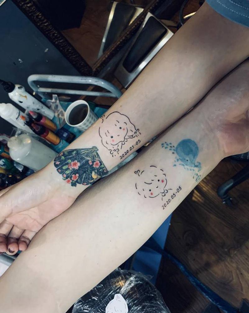 情侣纹身图片_手臂纹身图案