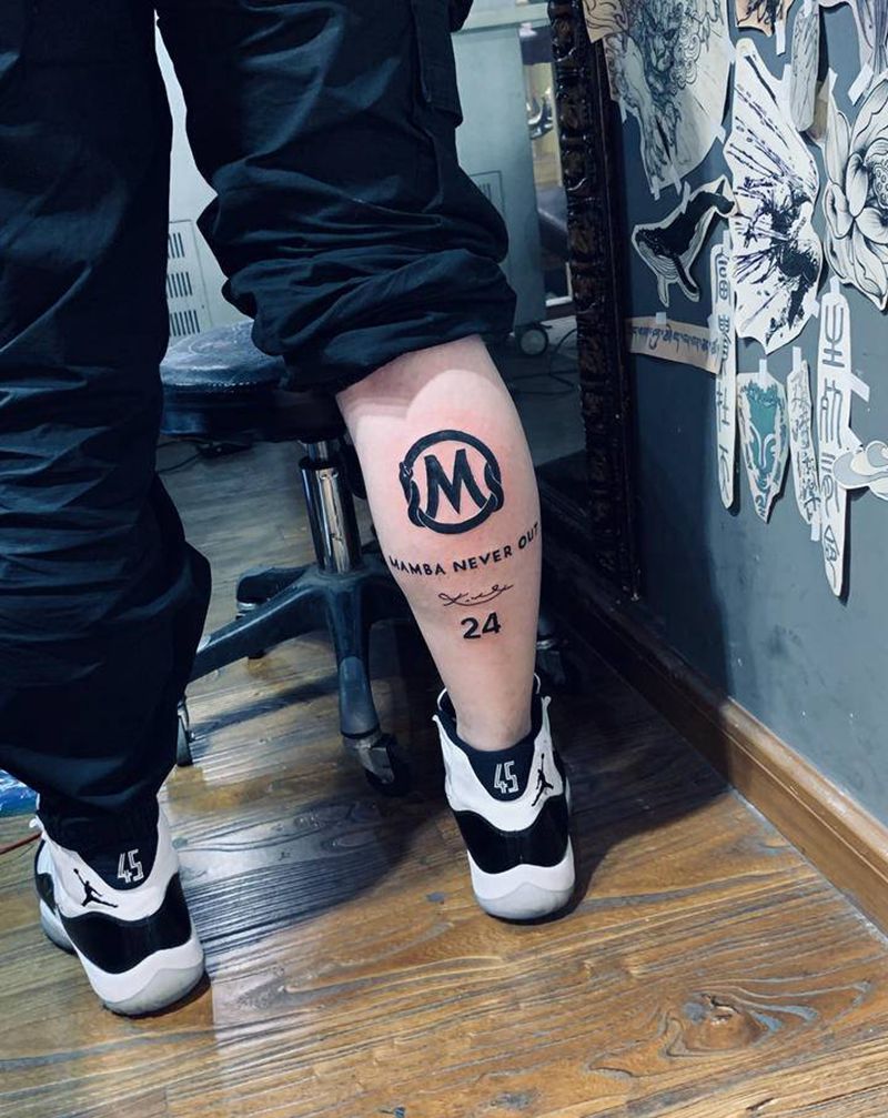 科比纹身图片_脚部纹身图案