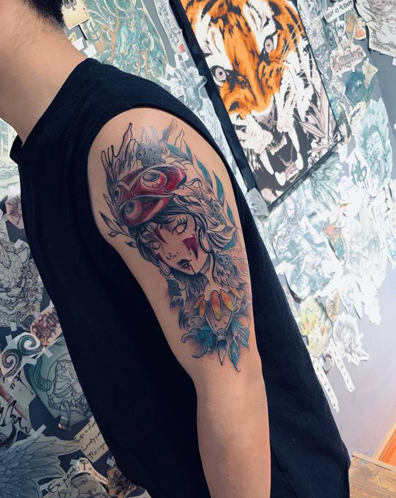 幽灵公主纹身图片_手臂纹身图案