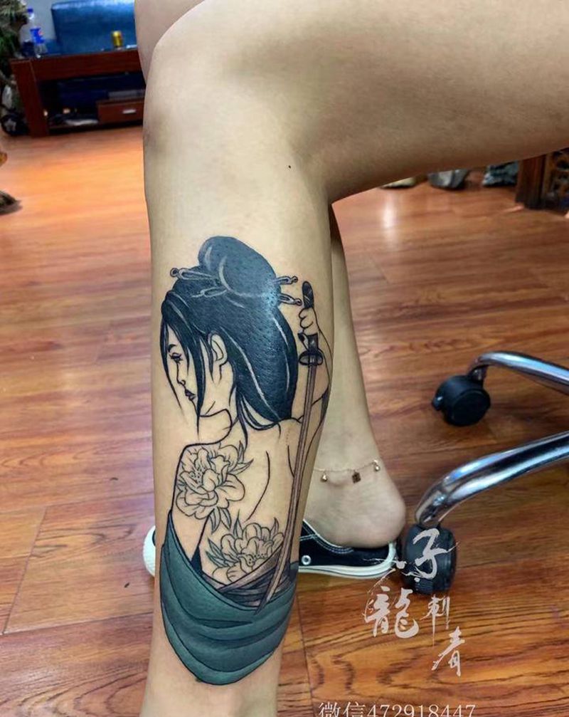 遮盖失败纹身前后对比纹身图片_腿部纹身图案
