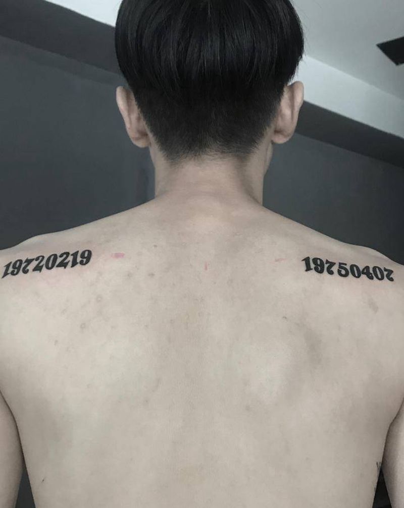 来自对父母的爱纹身图片_背部纹身图案