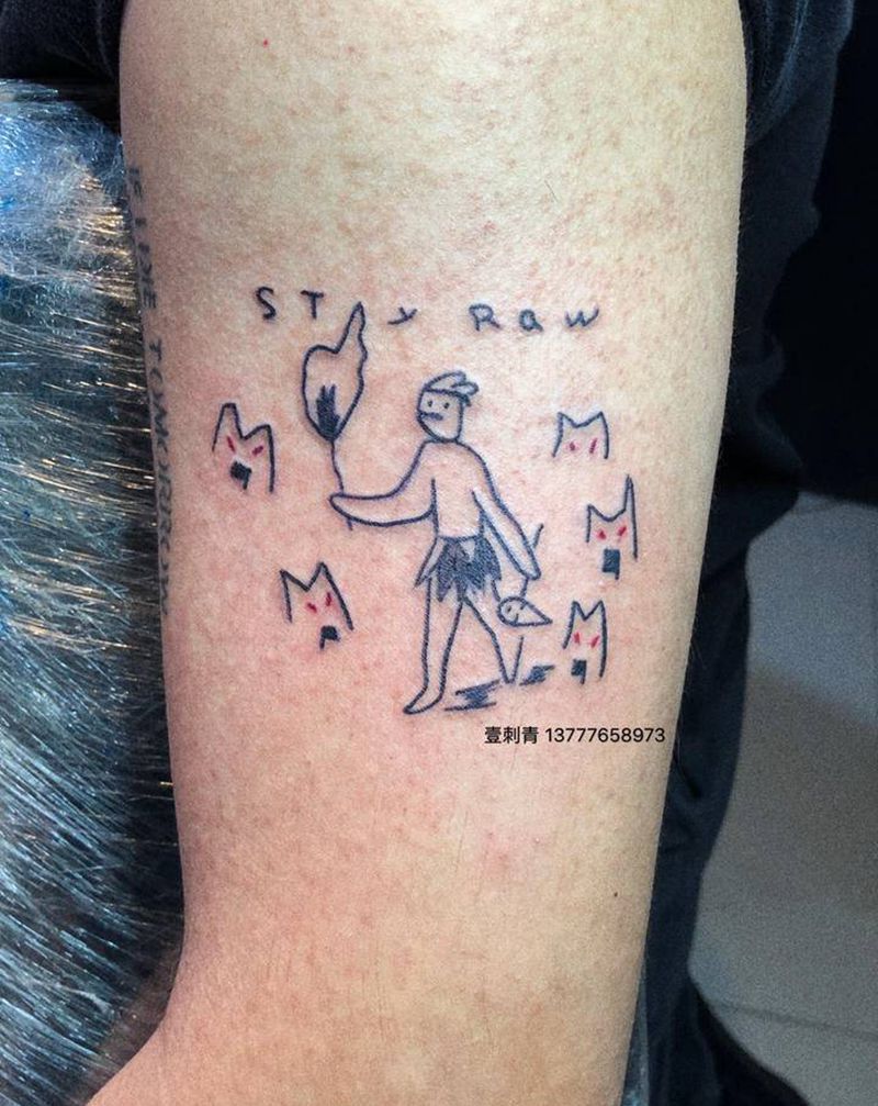 凌乱感纹身图片_手臂纹身图案