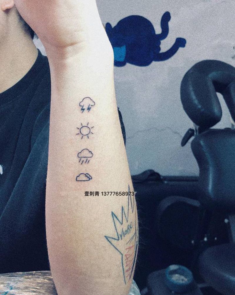 天气符号纹身图片_手臂纹身图案