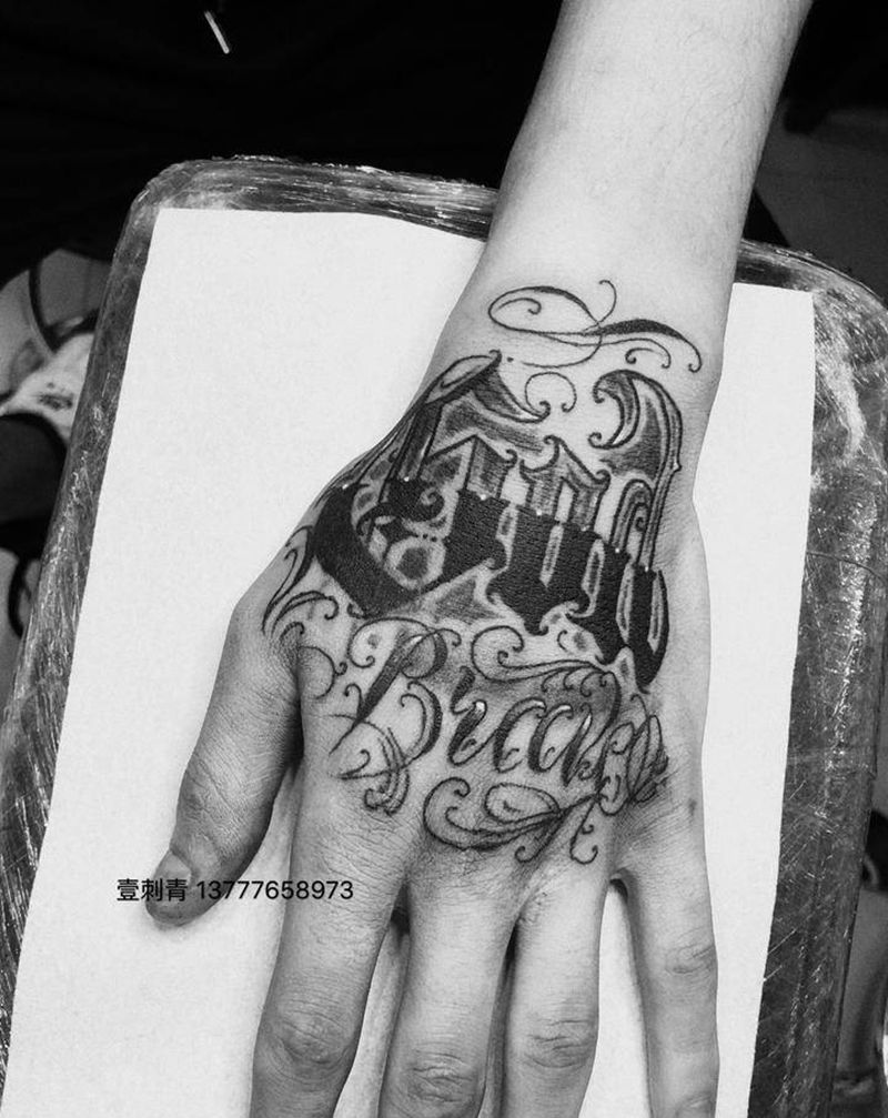 虎口遮盖纹身图片_手部纹身图案