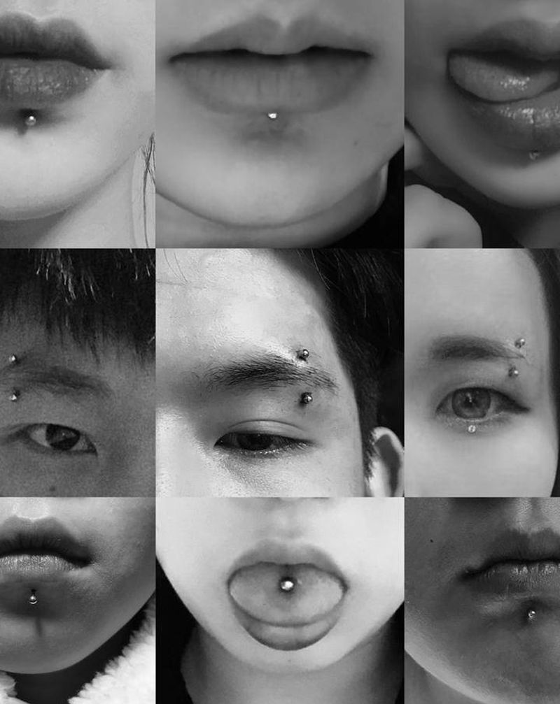 手工穿刺纹身图片_穿孔纹身图案