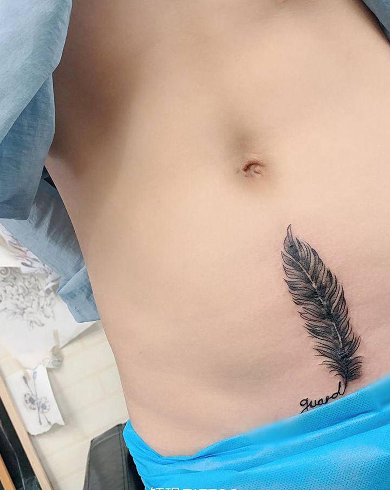 遮盖疤痕纹身图片_腹部纹身图案