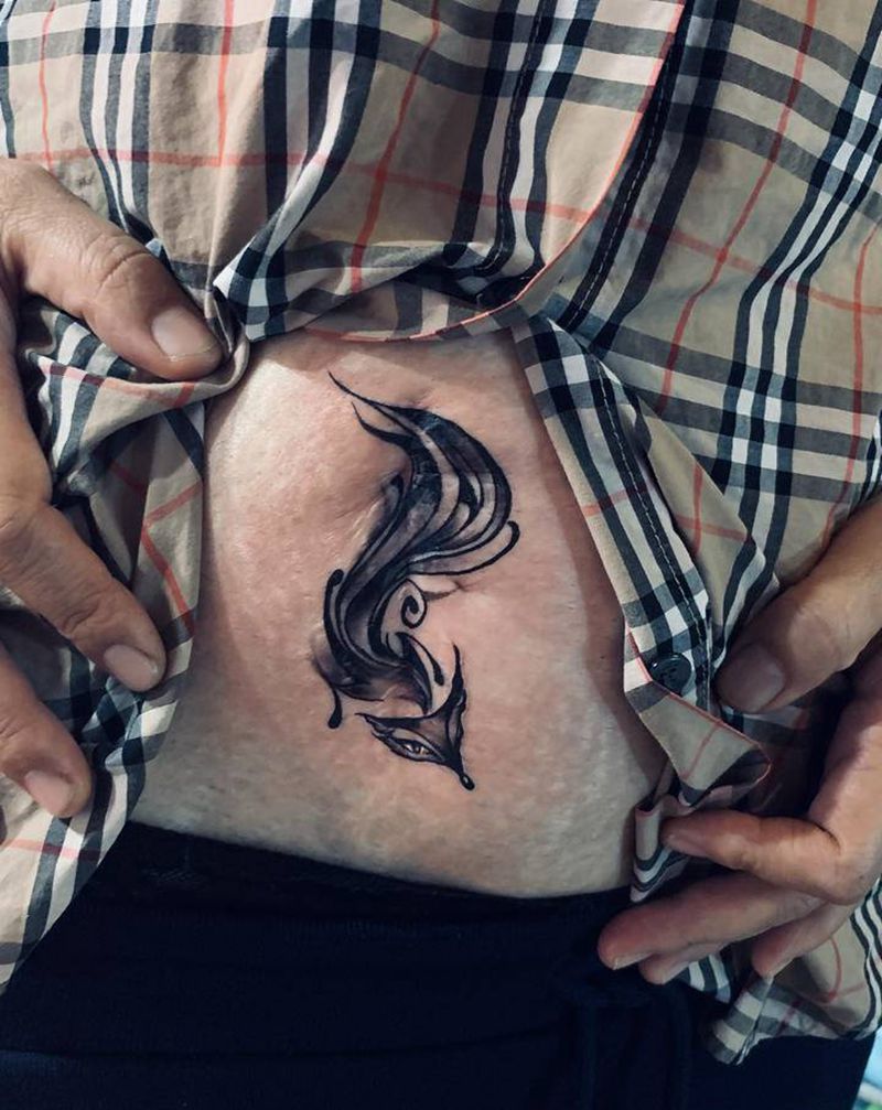 疤痕覆盖纹身图片_腹部纹身图案