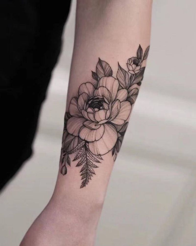 素花纹身图片_手臂纹身图案