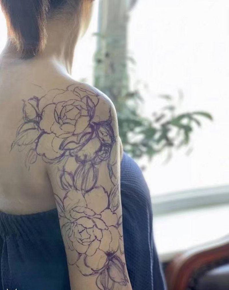 素花纹身图片_手臂纹身图案