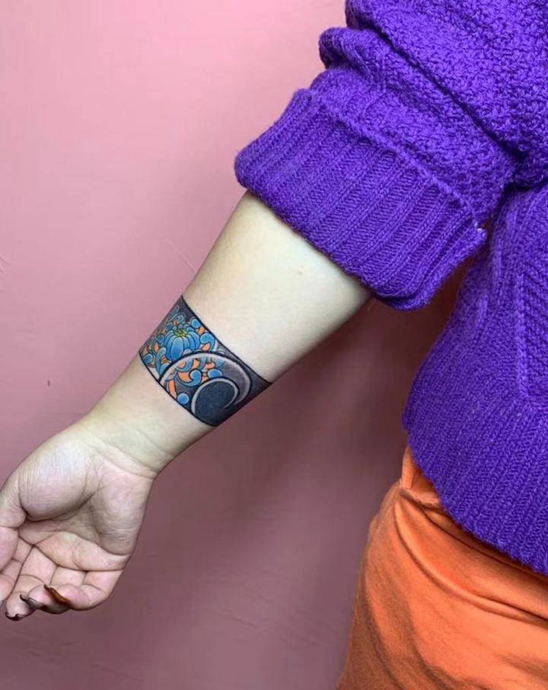 手环纹身图片_手臂纹身图案