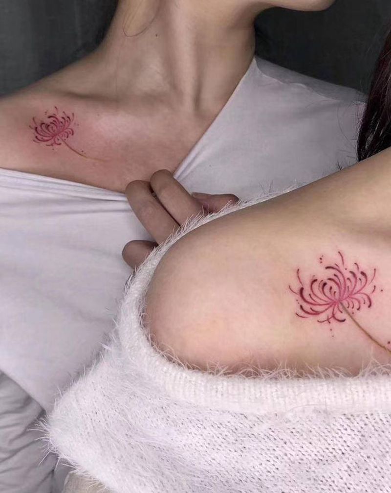 彼岸花纹身图片_肩部纹身图案