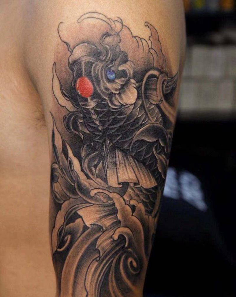 锦鲤纹身图片_手臂纹身图案