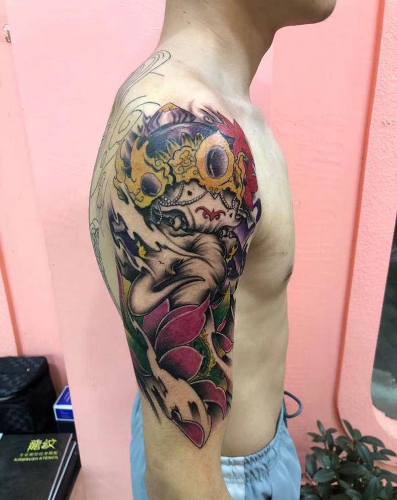 象神纹身图片_手臂纹身图案