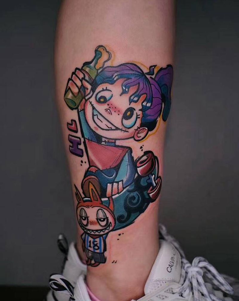 fff纹身图片_腿部纹身图案